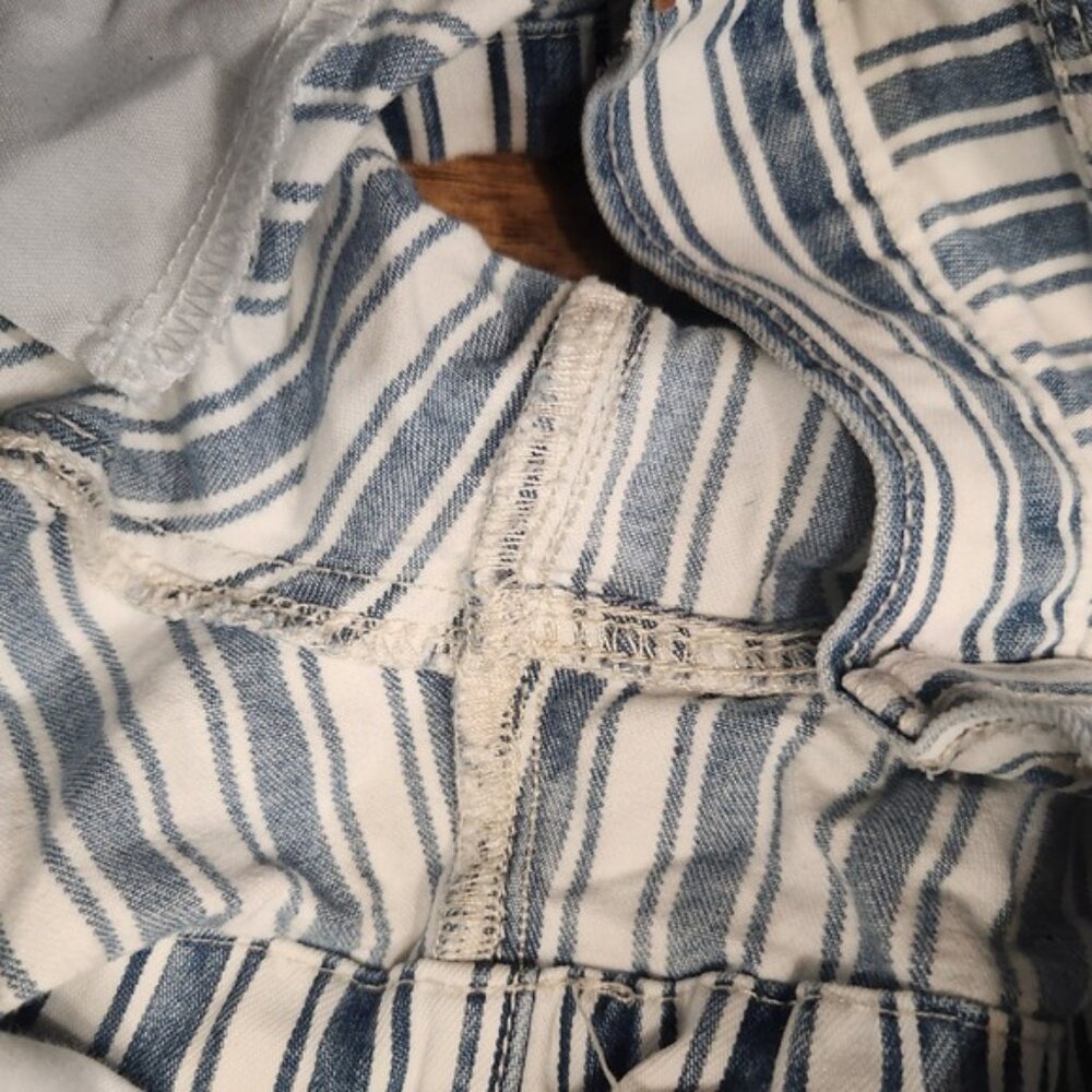 American Eagle Outfitters Striped Denim Shorts chore High Rise Cuffed Size‎ 6 - Picture 9 of 10